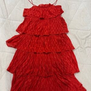 Red Layered Anthropologie dress